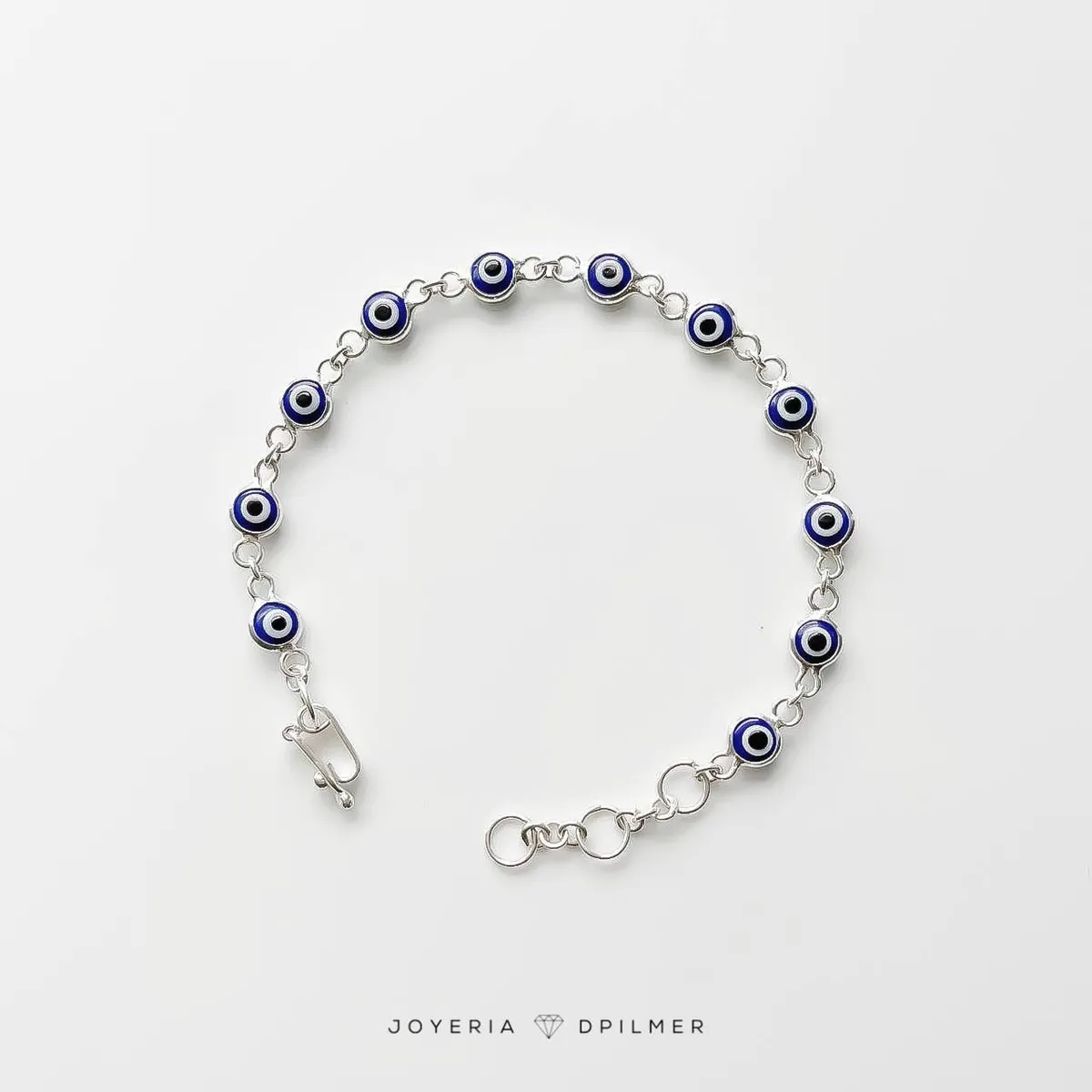JOYERIA D'PILMER - PULSERA DE PLATA OJO TURCO COLOR AZUL