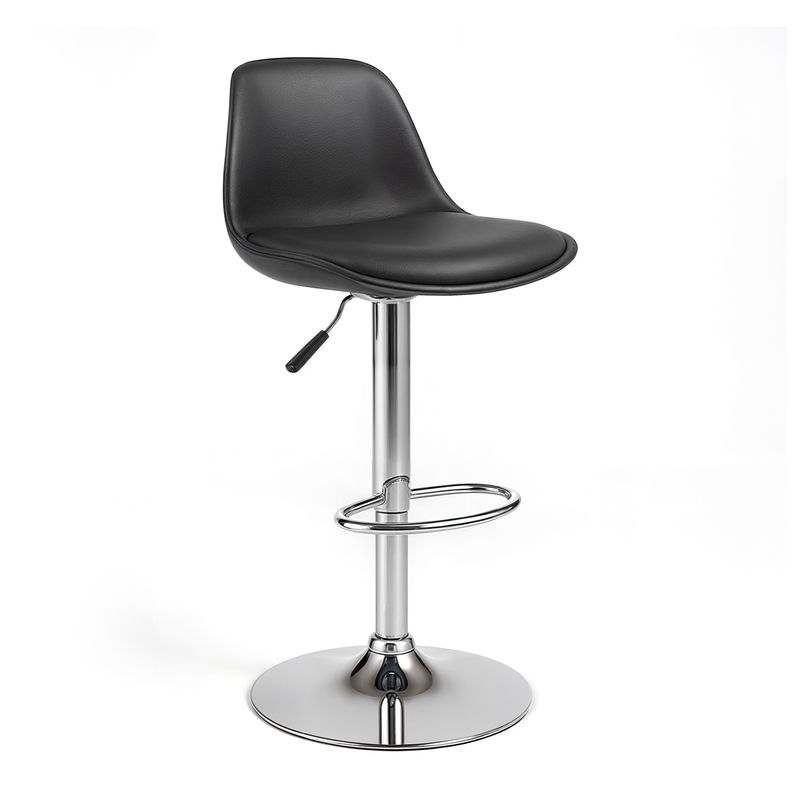 GENERICO - Silla Piso Bar Altura Regulable Taburete Respaldo Okaeri - Negro