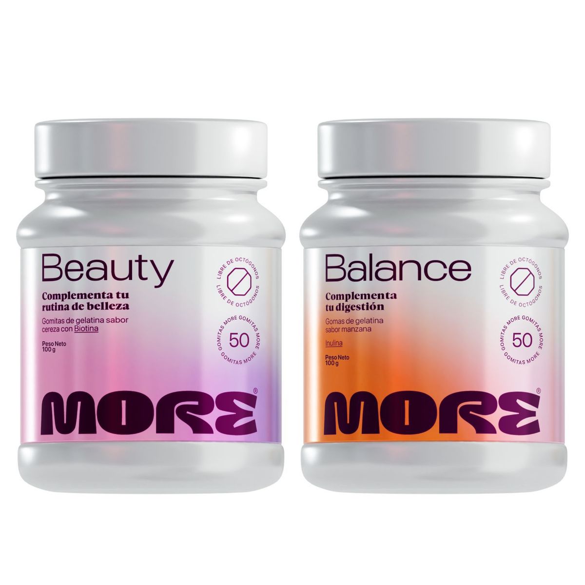 MORE - Pack Biotina + Fibra Gomitas More 50Und