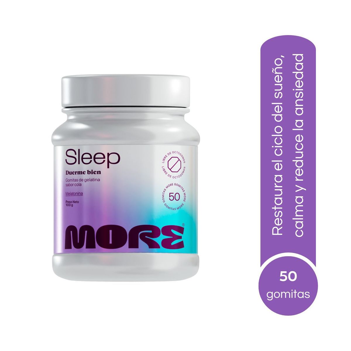 MORE - Melatonina Gomitas More Sleep 50und 100g Cola