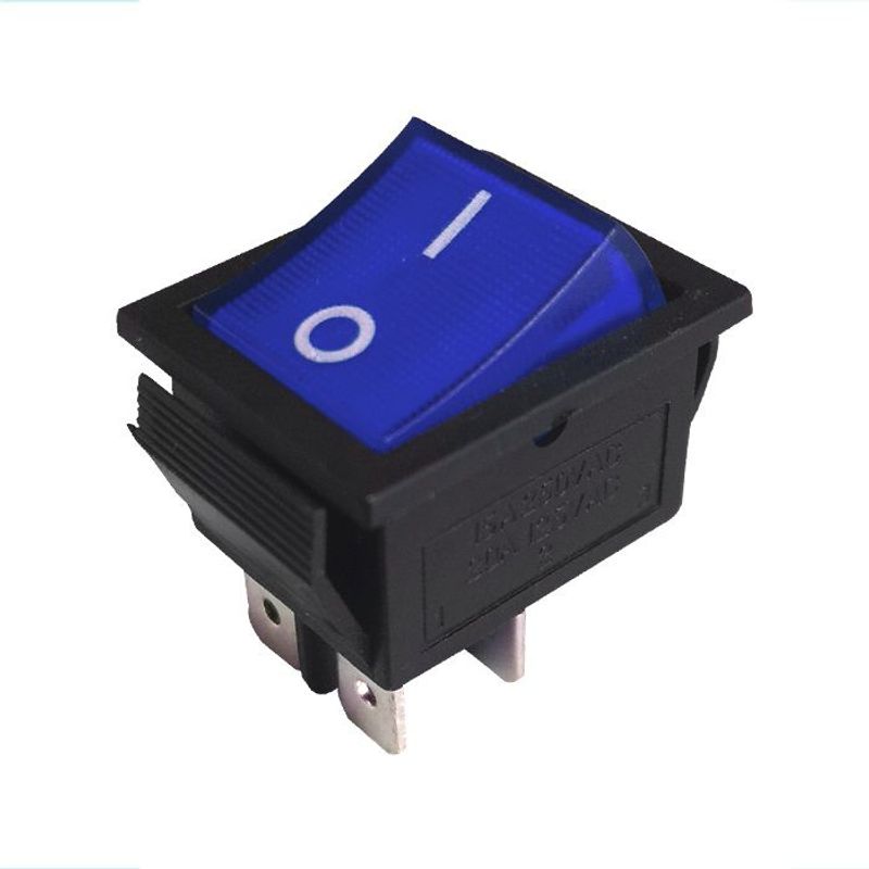 OPALUX - SWITCH LUMINOSO AZUL GRANDE 4P 220V AC 15AMP