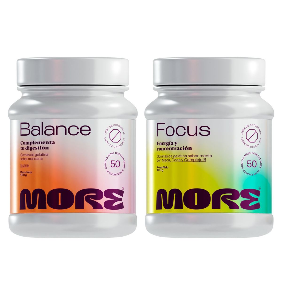 MORE - Pack Fibra + Complejo B Gomitas More 50 Und