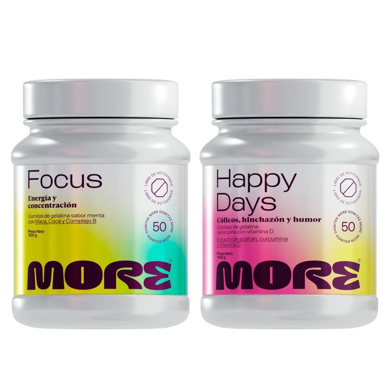 MORE - Pack Complejo B + Happy Days Gomitas More 50 Und