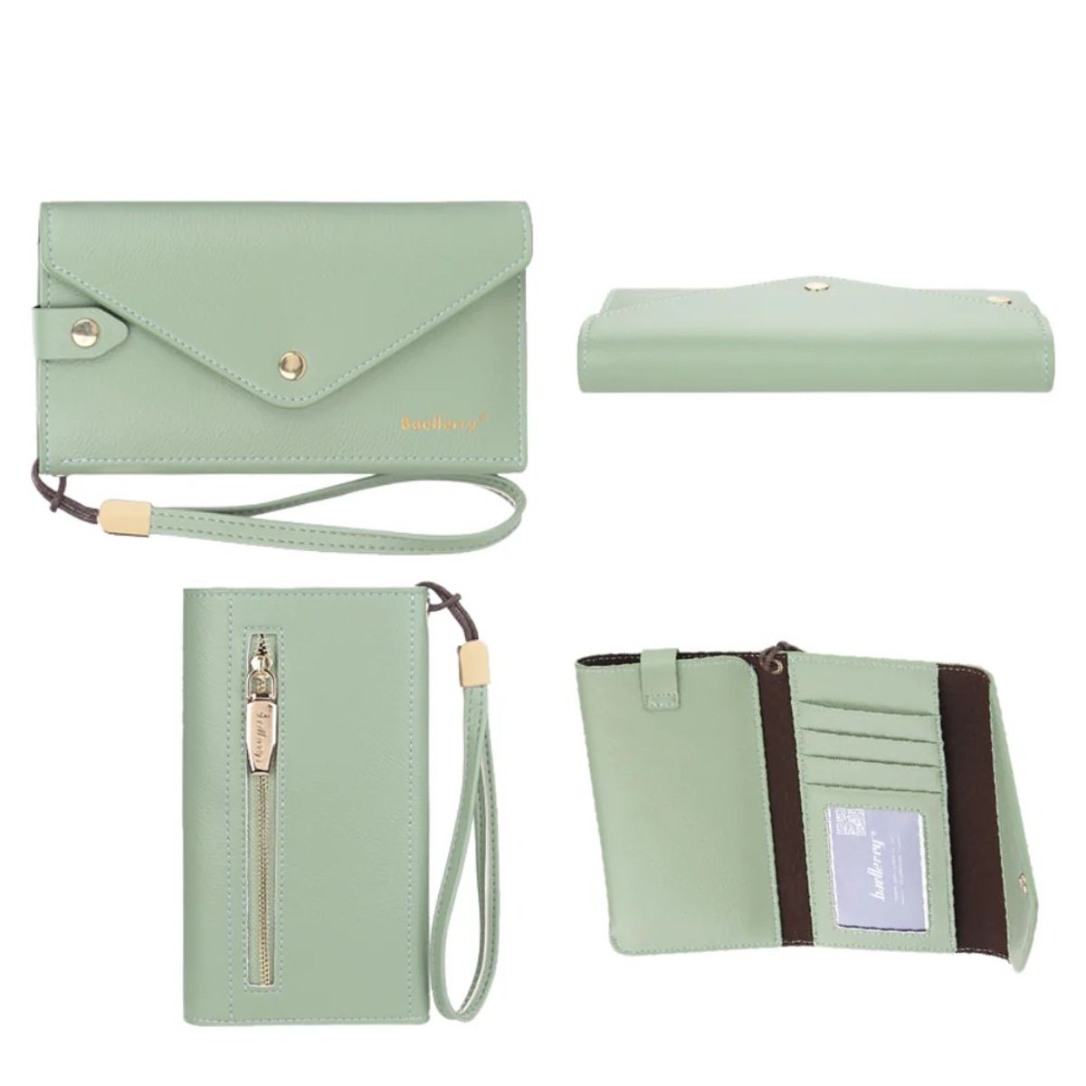 BAELLERRY - Billetera de cuero vegano PU para dama N8616