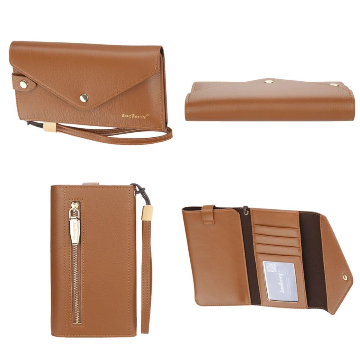 BAELLERRY - Billetera de cuero vegano PU para dama N8616