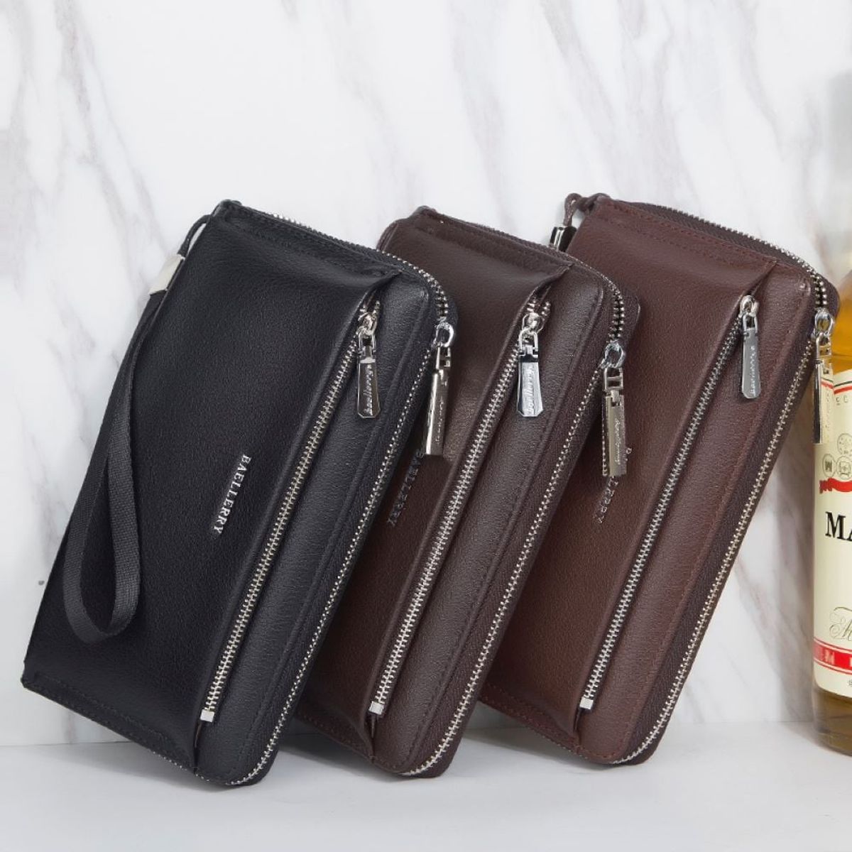 BAELLERRY - Billetera ejecutiva de cuero vegano PU S1081