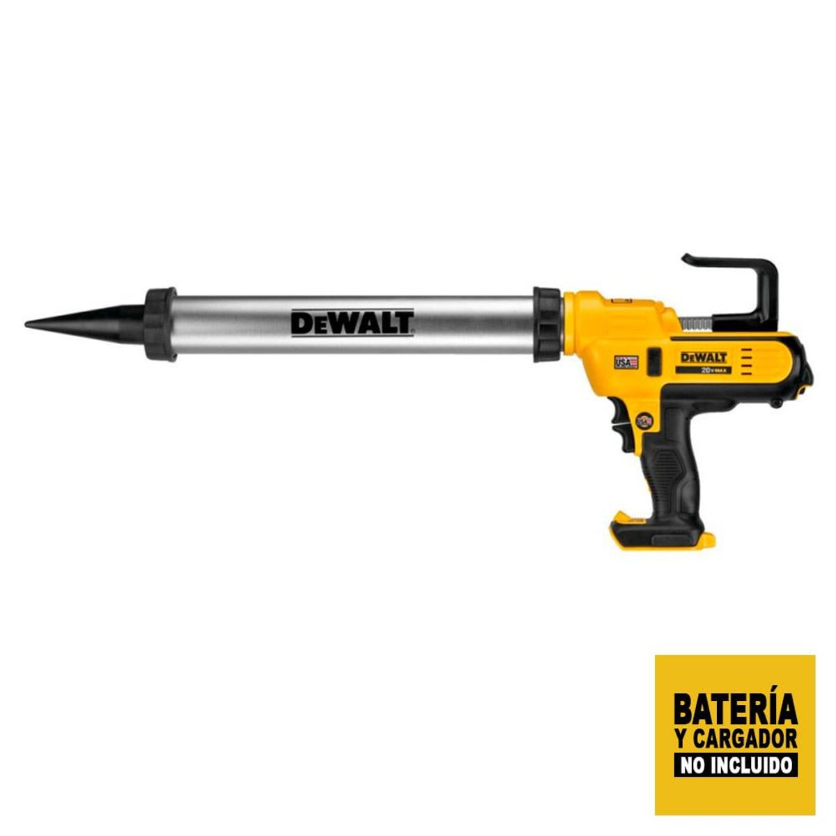 DEWALT - DEWALT PISTOLA SILICONA 20V 600 ML SIN BAT NI CARGADOR DCE580B