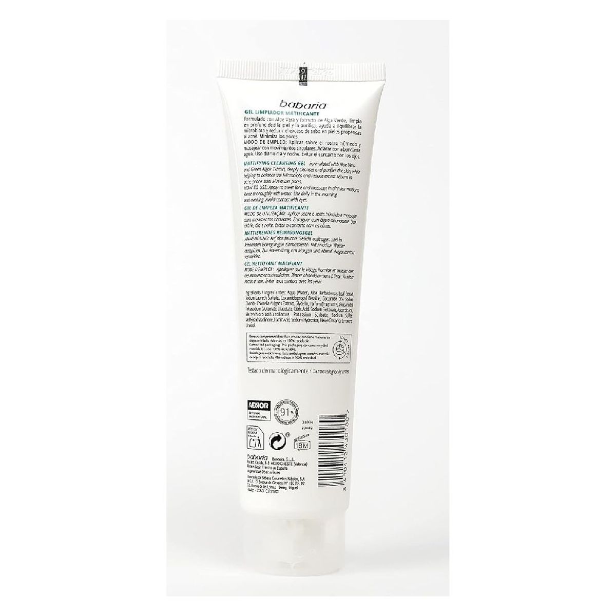 BABARIA - Gel Limpiador Facial Matificante Babaria