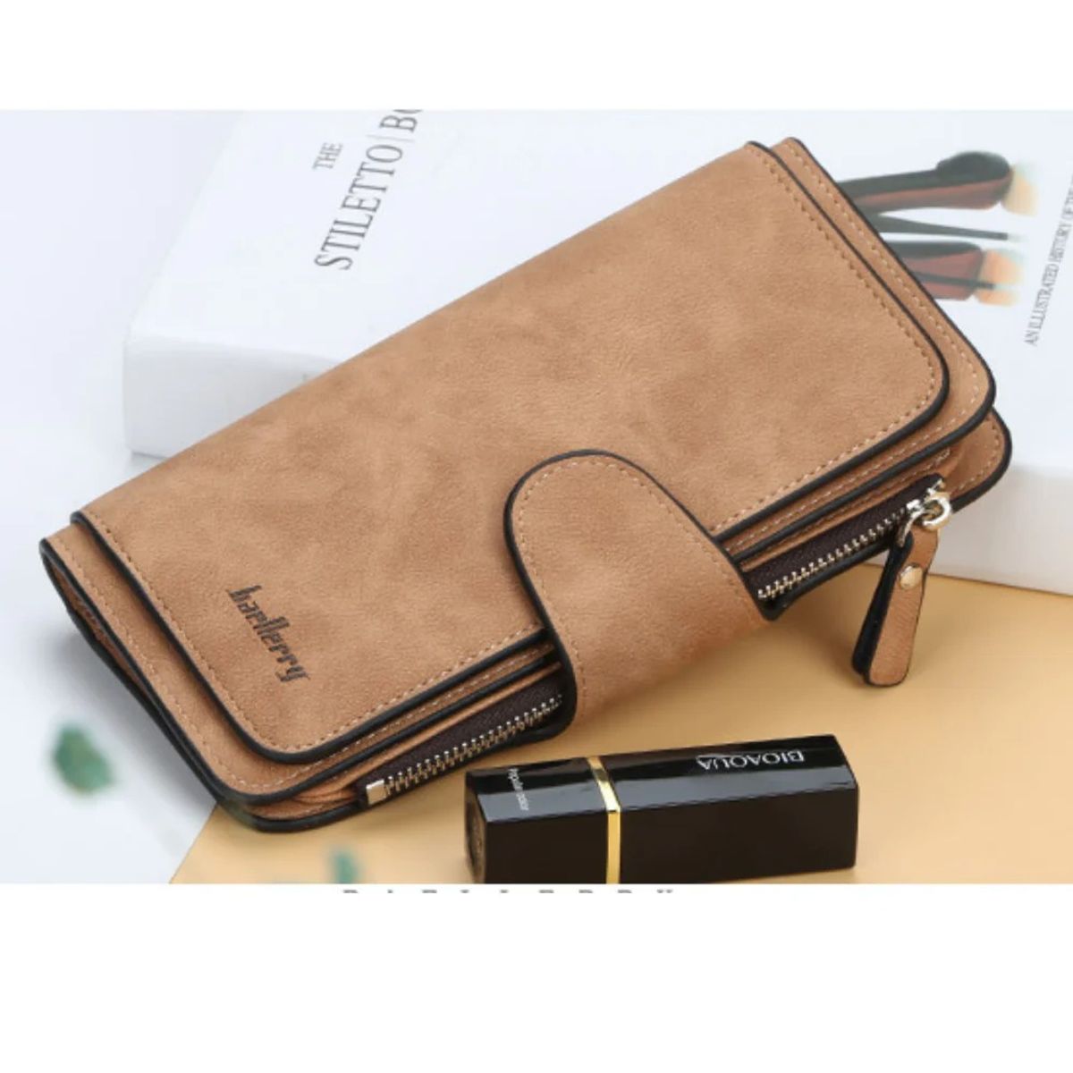 BAELLERRY - Billetera de cuero vegano PU para dama N2345