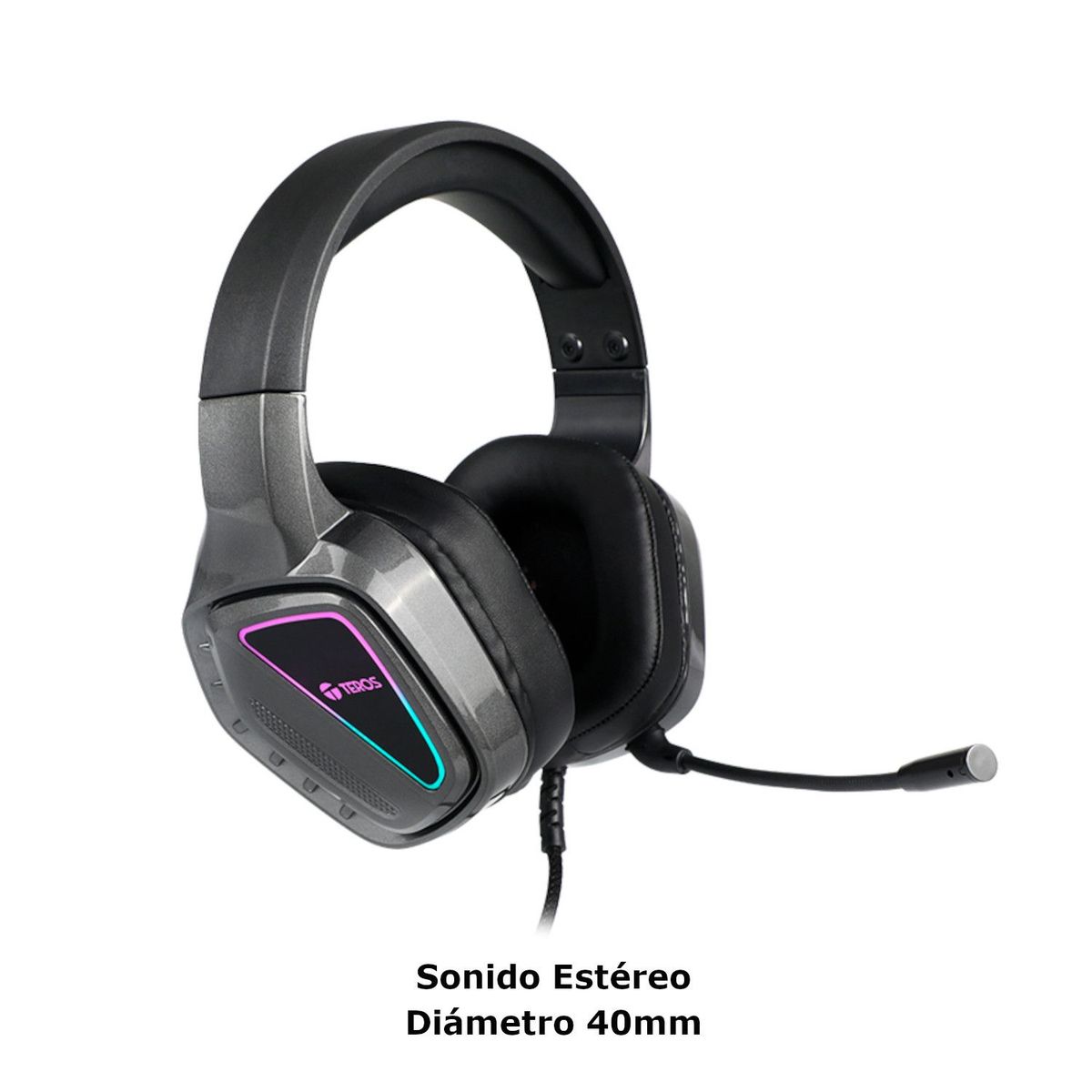 TEROS - Auriculares Gaming Teros TE8171N Estéreo Micrófono Luces RGB