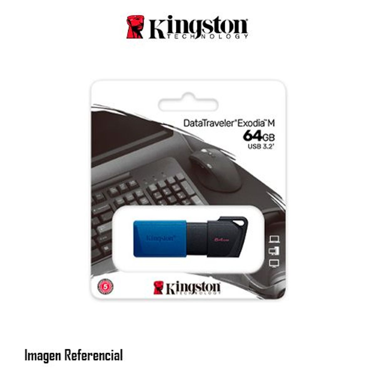 KINGSTON - MEMORIA USB KINGSTON DATATRAVELER EXODIA M 64GB USB 3.2 P/N: DTXM/64GB
