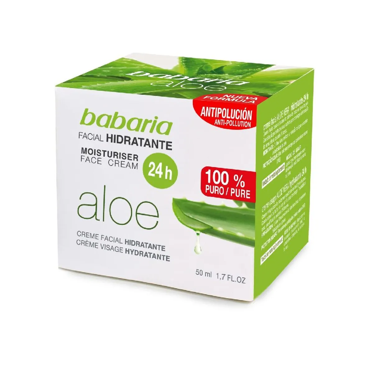 BABARIA - Crema Facial Hidratante Aloe Vera Babaria