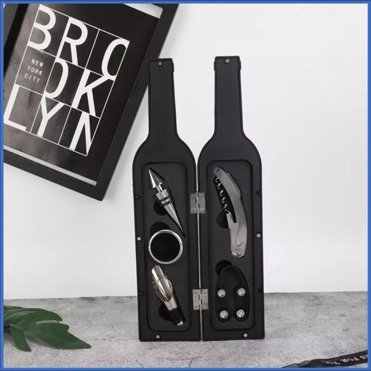 GENERICO - Juego de abridores de vino en forma de botella para regalo