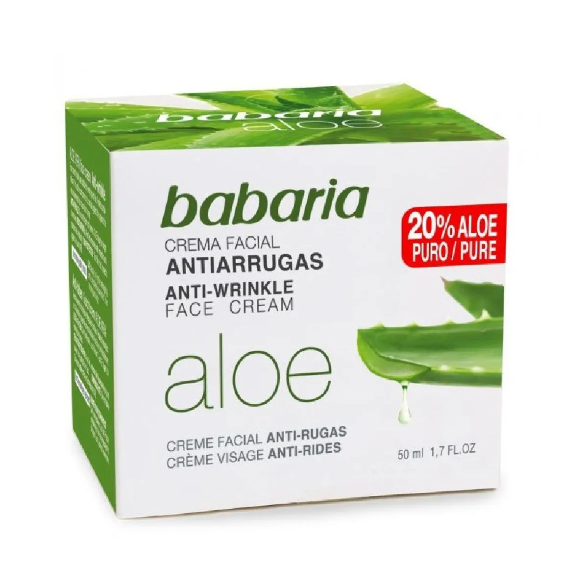 BABARIA - Crema Facial Anti-Arrugas Aloe Vera Babaria