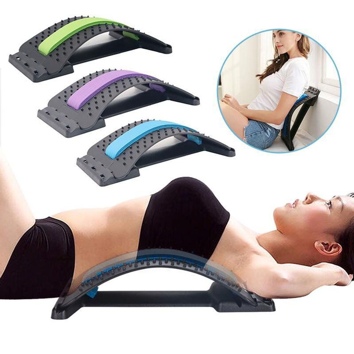 GENERICO - Soporte Lumbar Ergonómico Masajeador Corrector De Espalda Postura