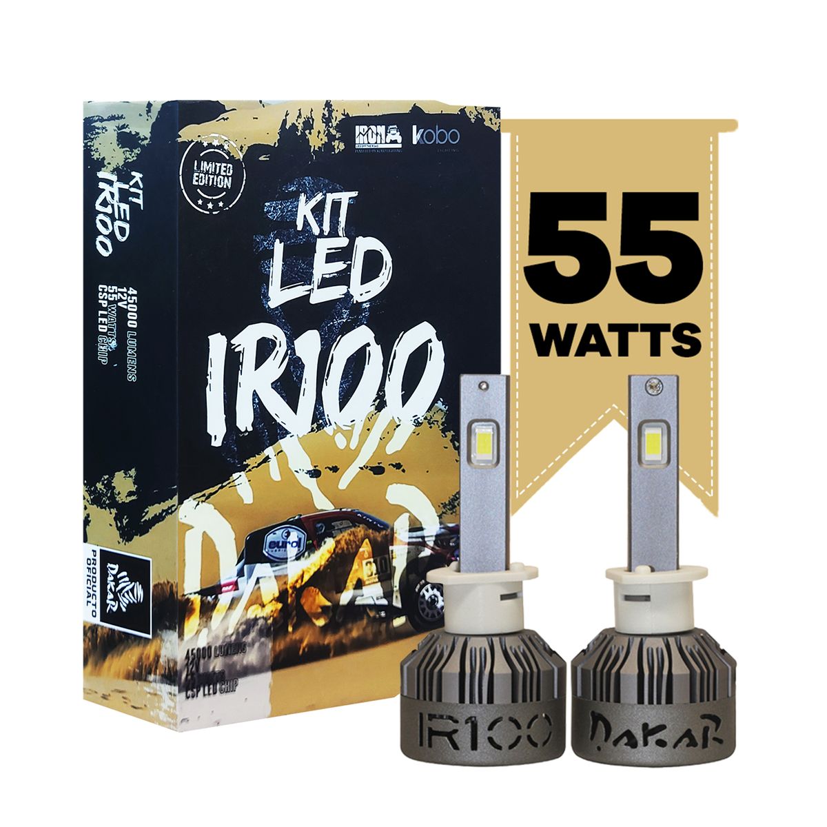 GENERICO - Foco Led Iron IRX 55W Original H1 Luz Alta o Baja 12v Auto