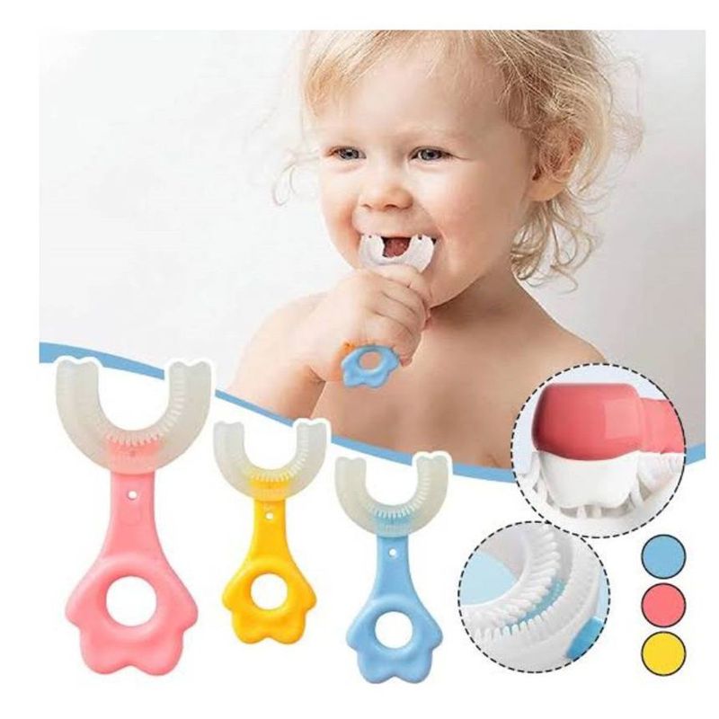 GENERICO - Cepillo de Dientes en Forma de U para Niños - Celeste