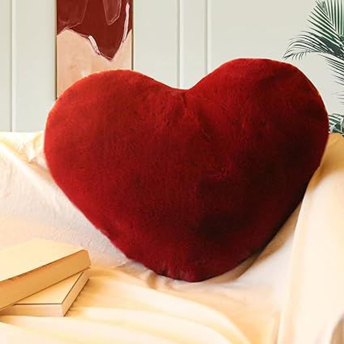 GENERICO - COJIN CORAZON PELO CORTO 35X35 LADRILLO