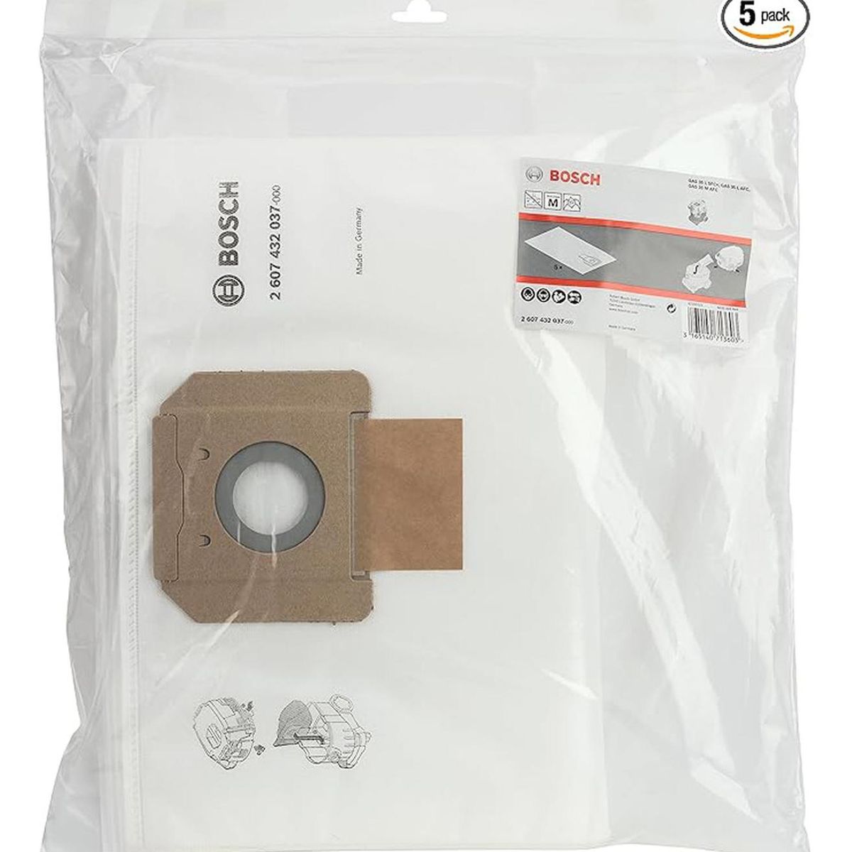 BOSCH - Bolsa Para Aspiradora 5 Pz Bosch 2607.432.037-000