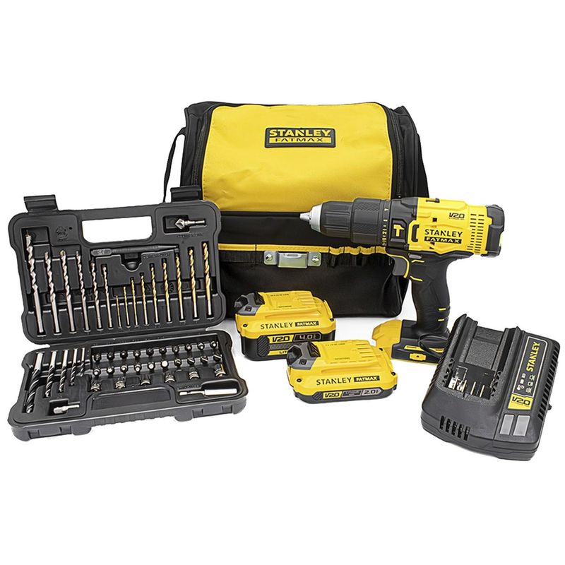 STANLEY - Taladro Percutor 1/2 2 Bat + 50 Pz Stanley Scd711dmsa-b2