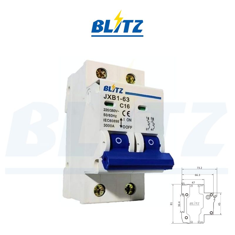 BLITZ - Interruptor Termomagnético 2x16A BLITZ