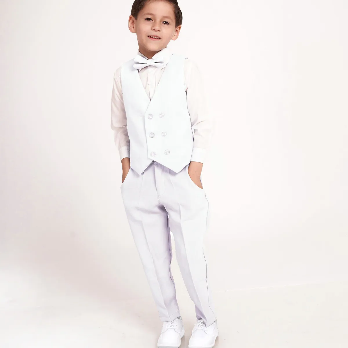 GENERICO - Conjunto traje formal niño bautizo blanco