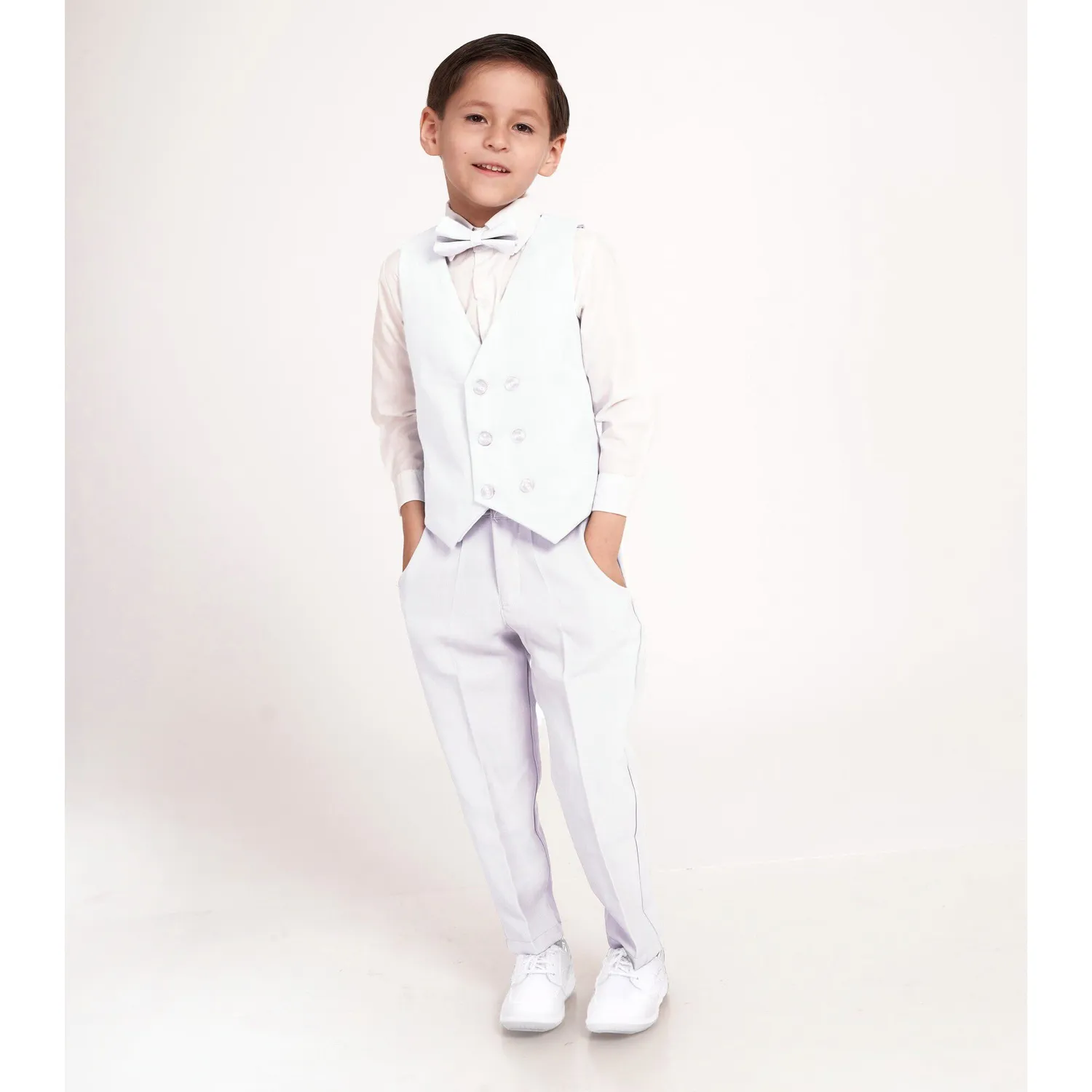 Conjunto traje formal niño bautizo blanco GENERICO