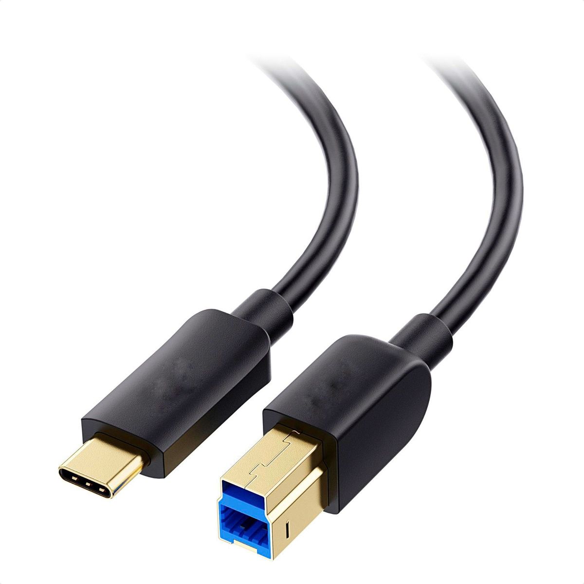 RAMKO - Cable para Impresora USB tipo C 3.1 a USB tipo B 3.0 1 metro Negro