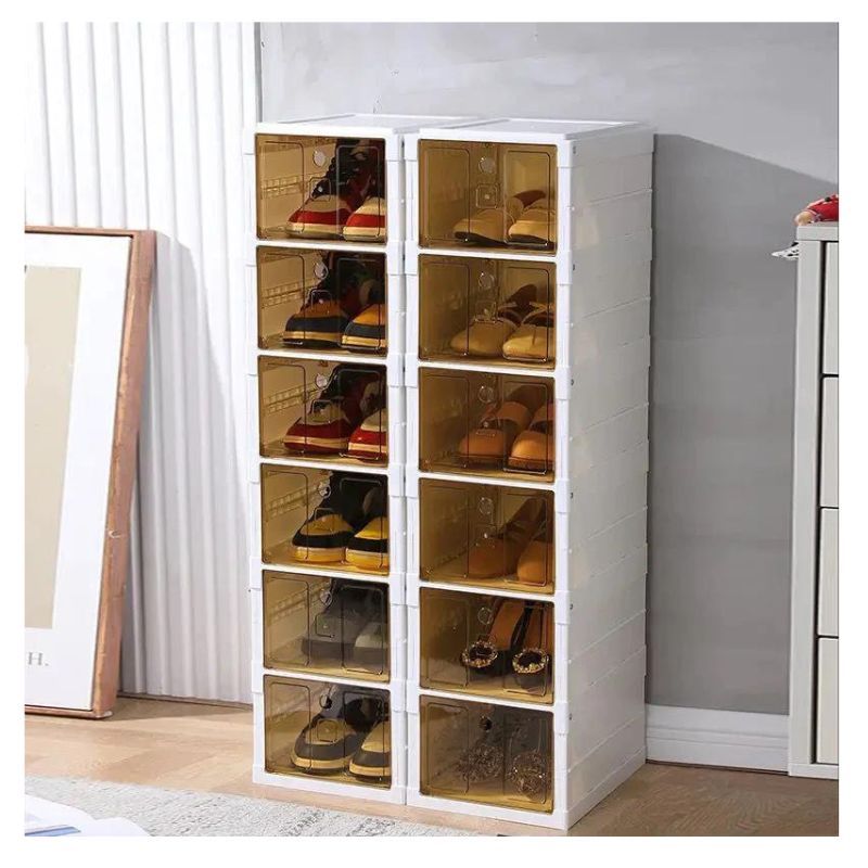 GENERICO - Zapatero plegable de 6 niveles dark