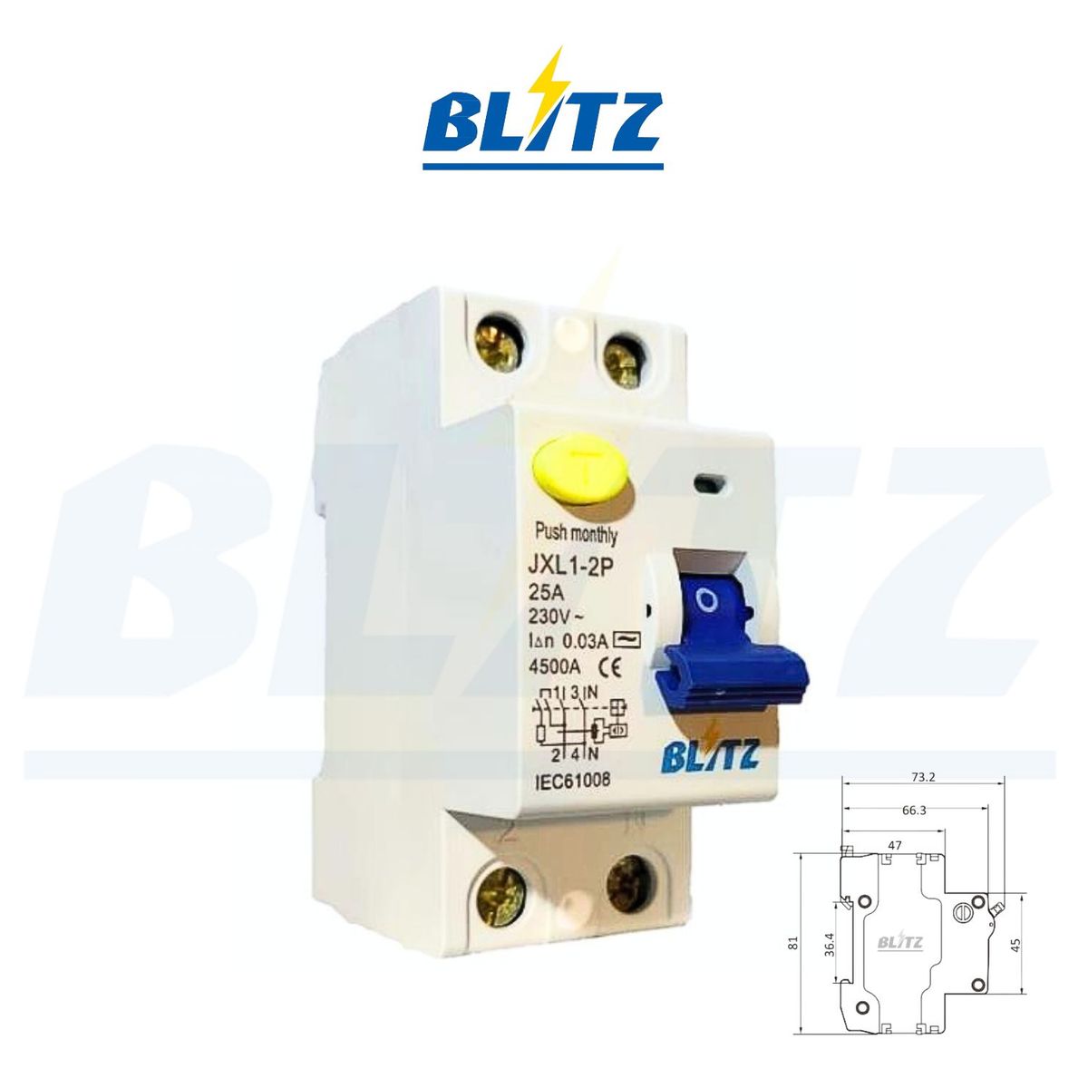 BLITZ - Interruptor Diferencial 2x25Ax30mA BLITZ