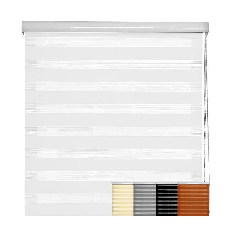 GENERICO - Cortina Roller Dúo Zebra Día Y Noche Blackout - Blanco - 120x180