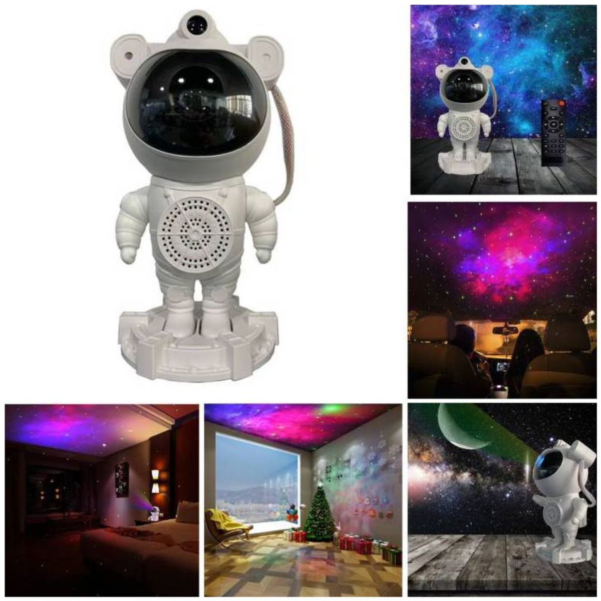 INSPIRA MARKET - Proyector de astronauta con parlante bluetooth