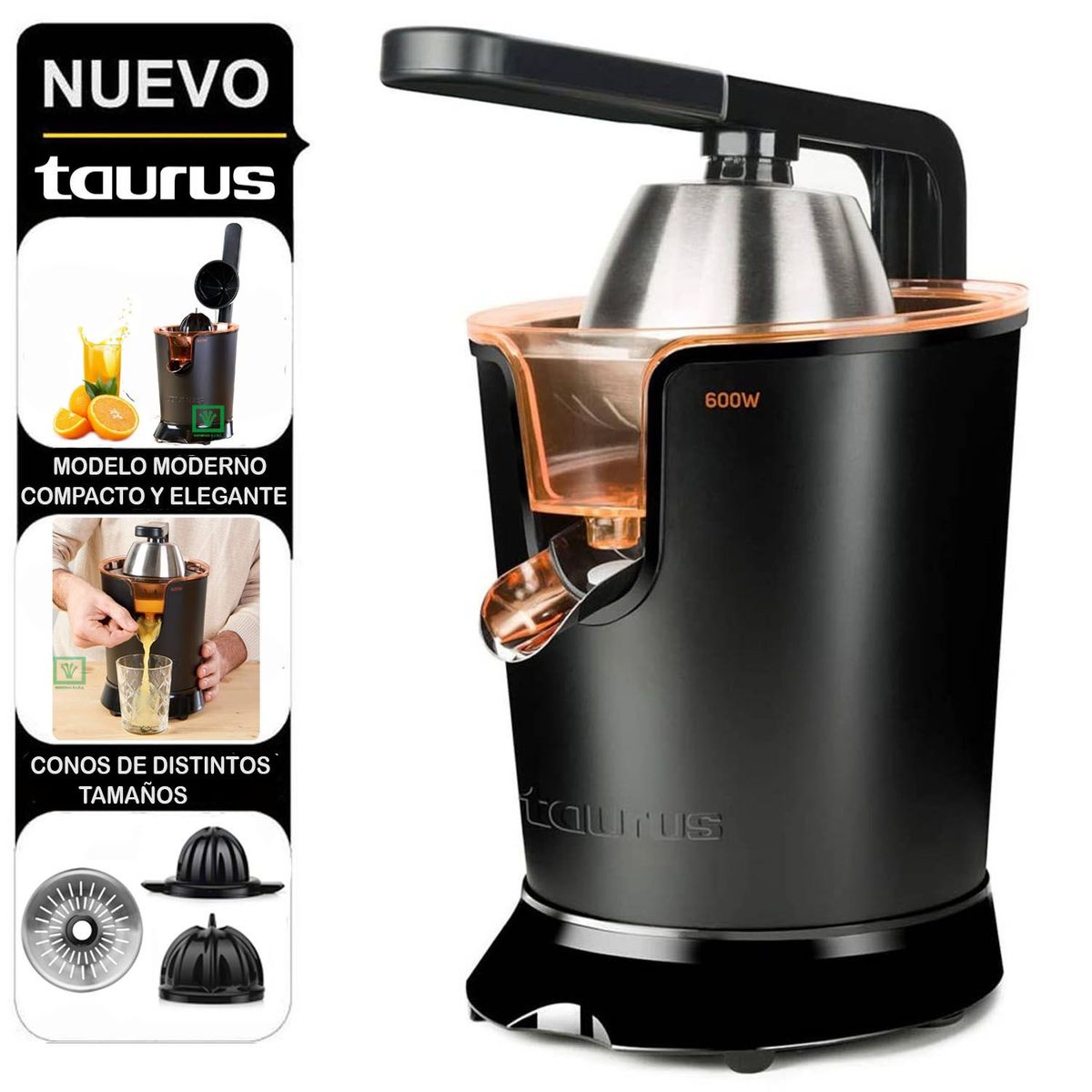 TAURUS - Exprimidor Taurus Citrus Legend 600 Negro