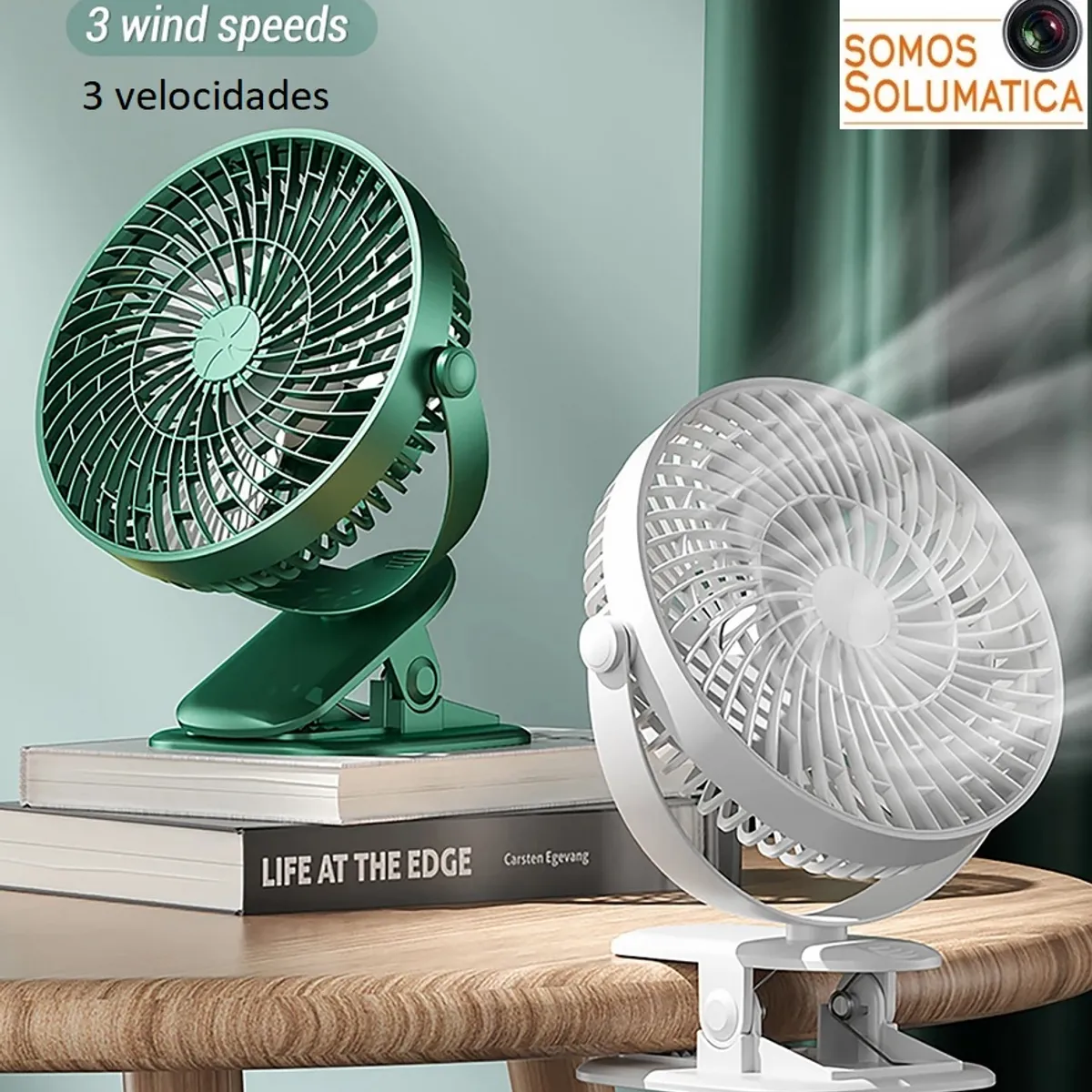 GENERICO - Ventilador de Escritorio - Portatil Tipo C Recargable - 3 Velocidades