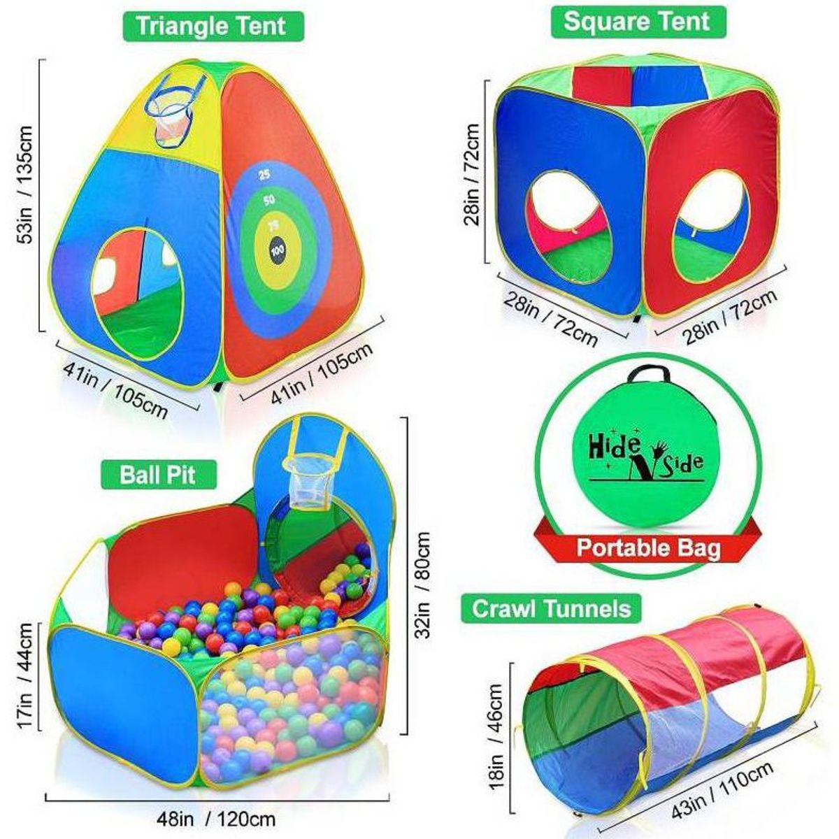 EVERBEST - Carpa de Niño de Campo Estimulable 5 en 1