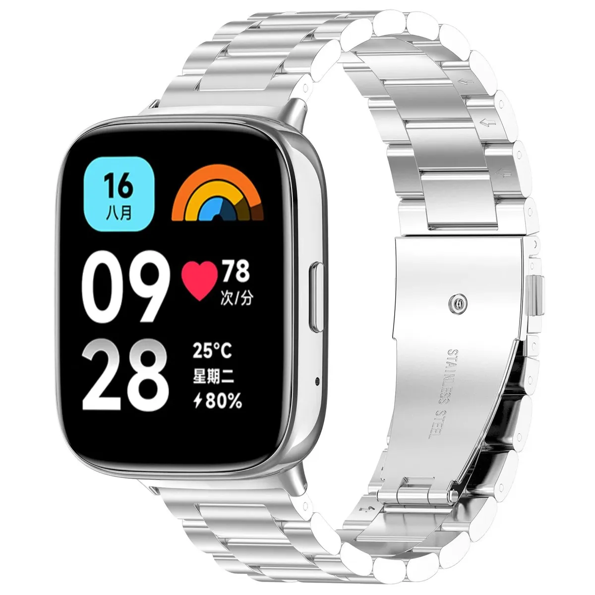 GENERICO - Correa Acero Eslabones para REDMI WATCH 3 ACTIVE - Plata