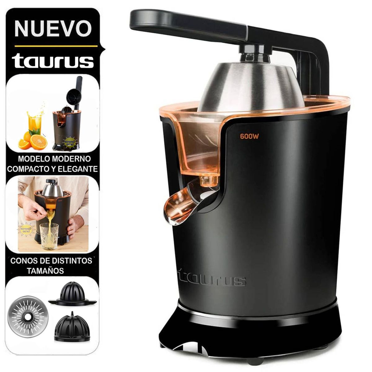 TAURUS - Exprimidor Taurus Citrus Legend 600 Negro