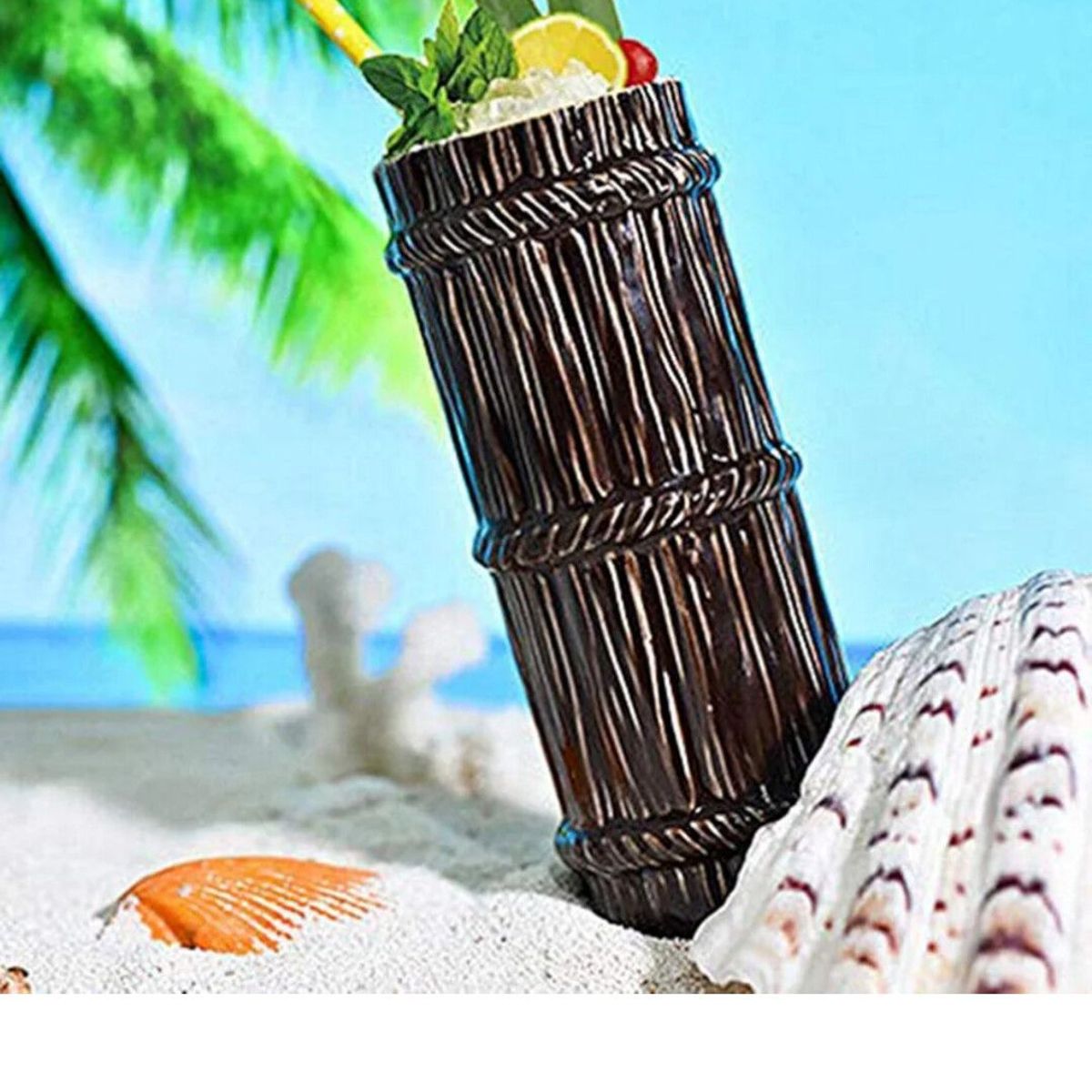 GENERICO - Vaso Tiki 350 ml Cerámica para Tragos