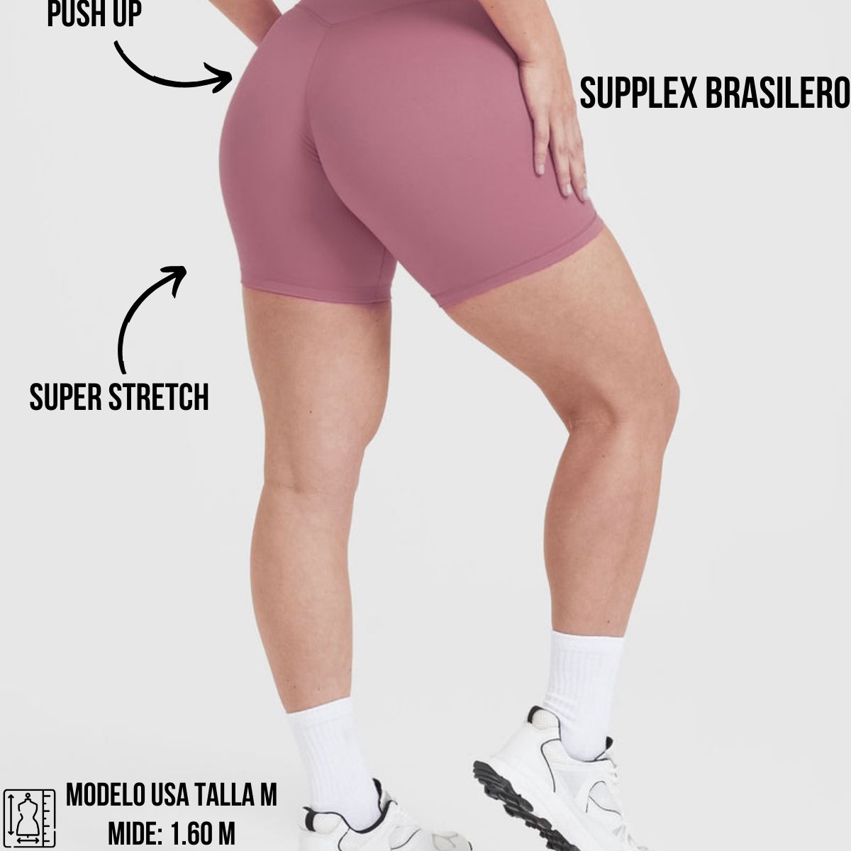 GENERICO - Short Deportivo Mujer corte en V - Short Push-Up Mujer - Short Mujer