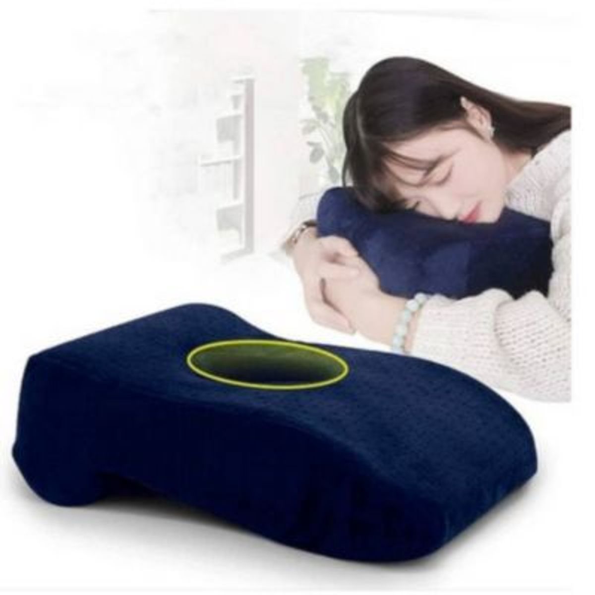 GENERICO - Almohada Viscoelástica para Dormir Boca Abajo de Terciopelo.