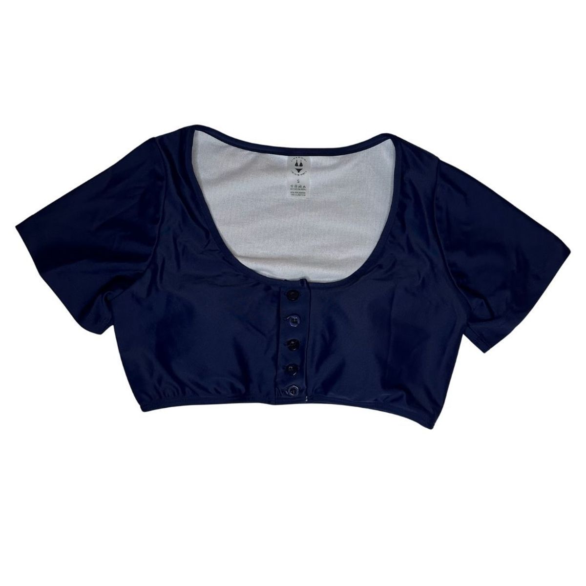 LIMA BIKINI - Top Bikini Manga Corta con Botones