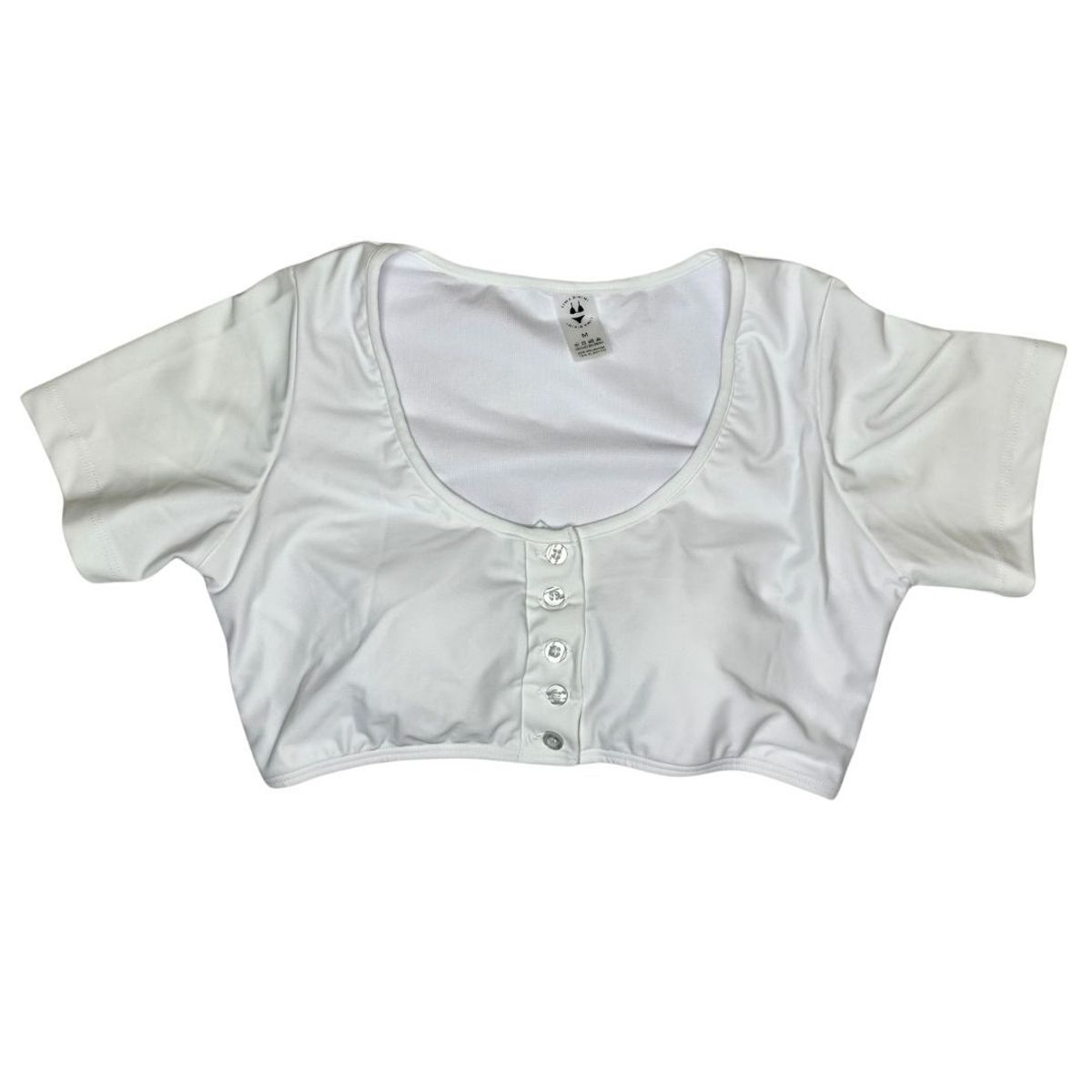 LIMA BIKINI - Top Bikini Manga Corta con Botones