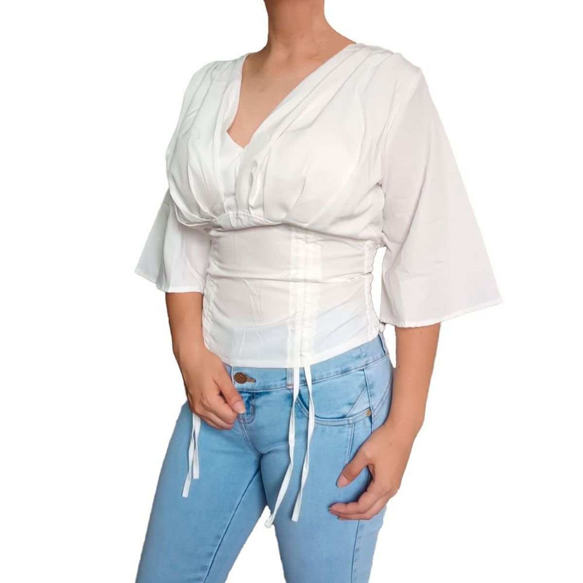 GENERICO - Blusa Mujer Bonita mangas sueltas - Nathalie Love It - Blanco