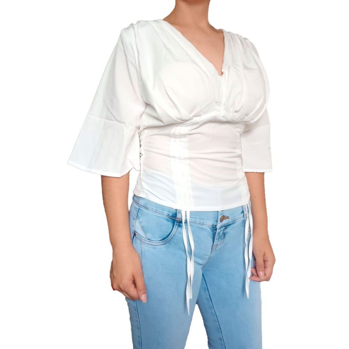 GENERICO - Blusa Mujer Bonita mangas sueltas - Nathalie Love It - Blanco