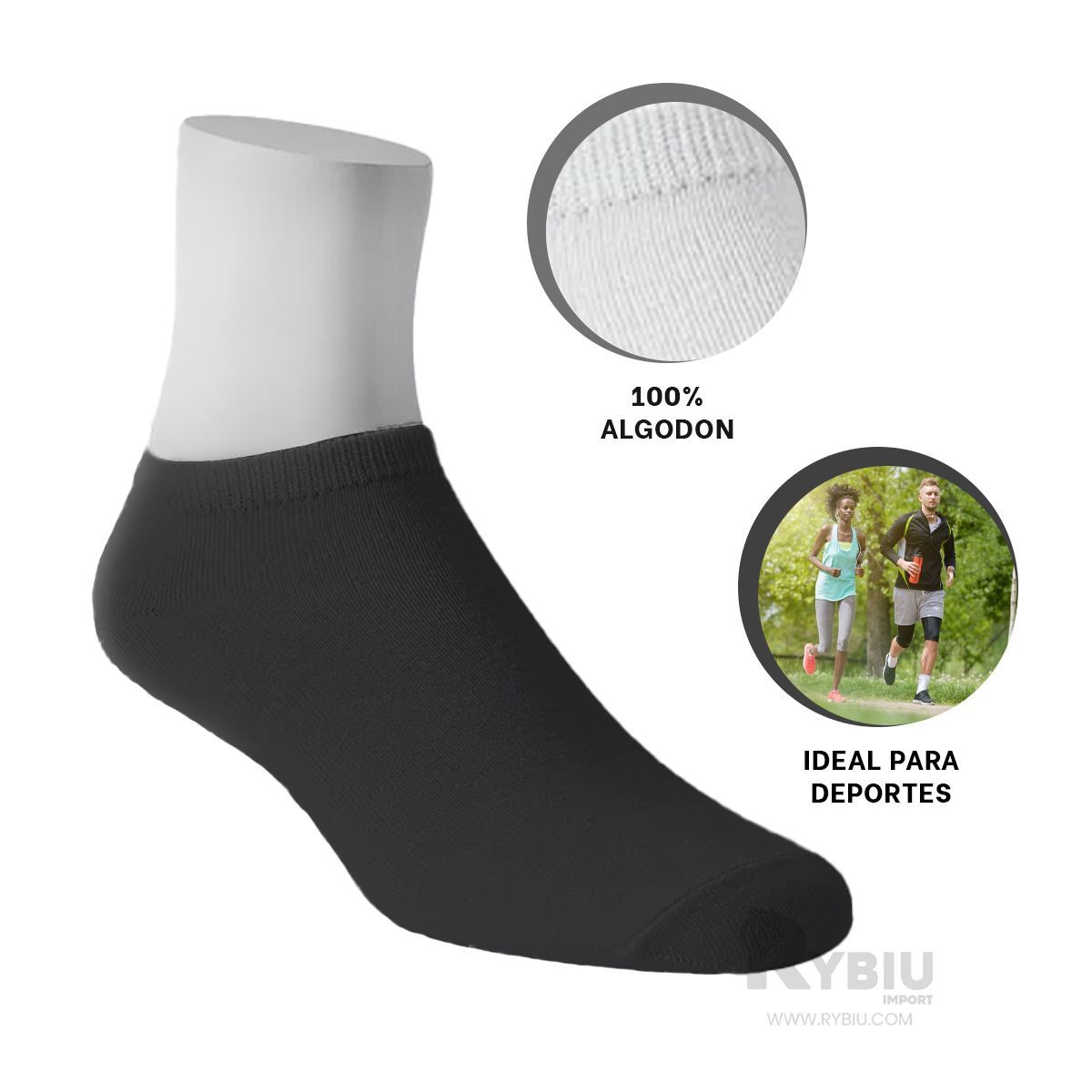 RYBIU IMPORT - Pack 6 Medias Casuales Hombre