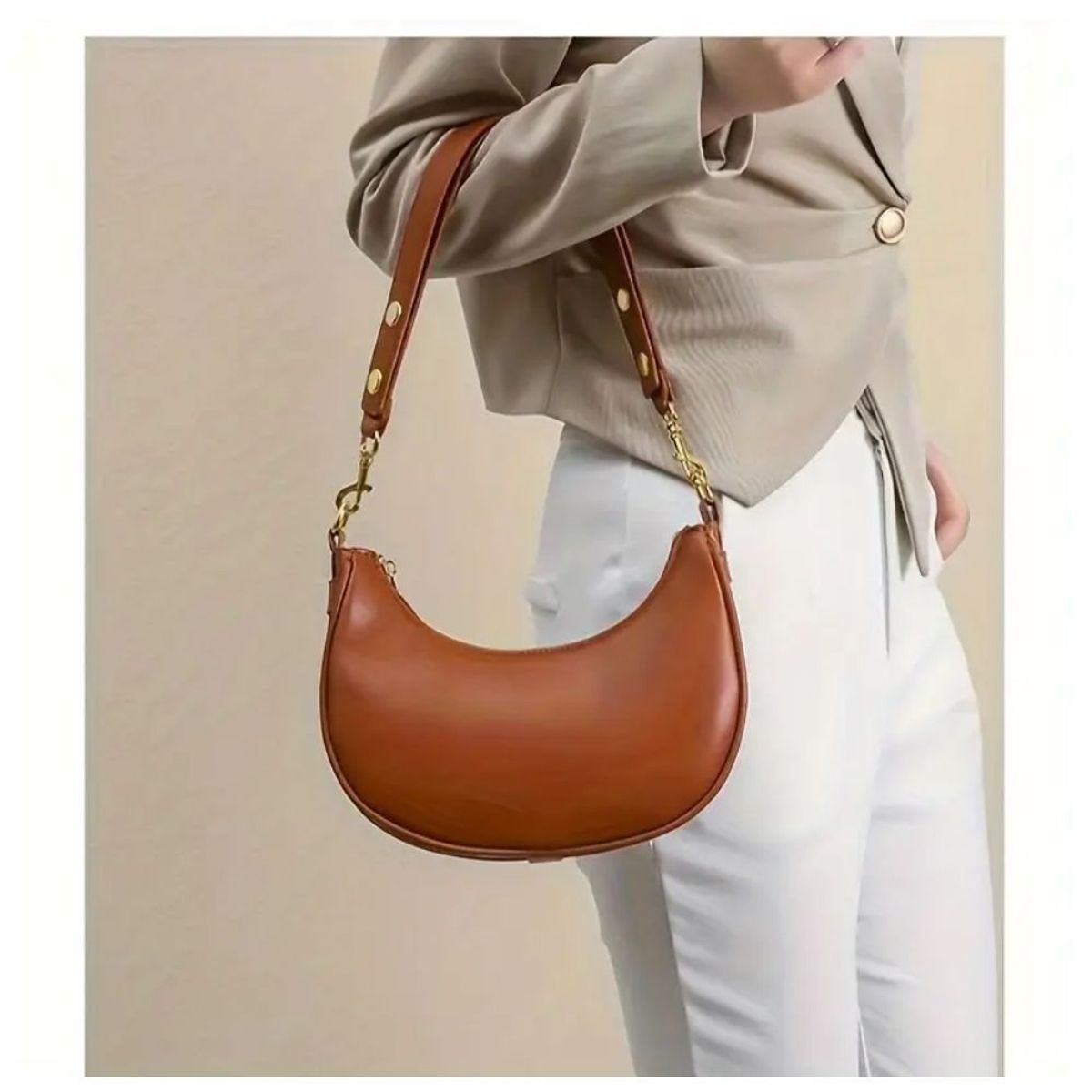 GENERICO - Bolso Pequeño Media Luna Para Mujer Elegante