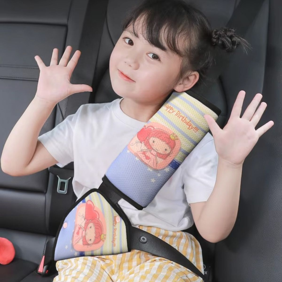 CARJOLLITY - Funda protector cinturón seguridad de NIÑA  auto camioneta