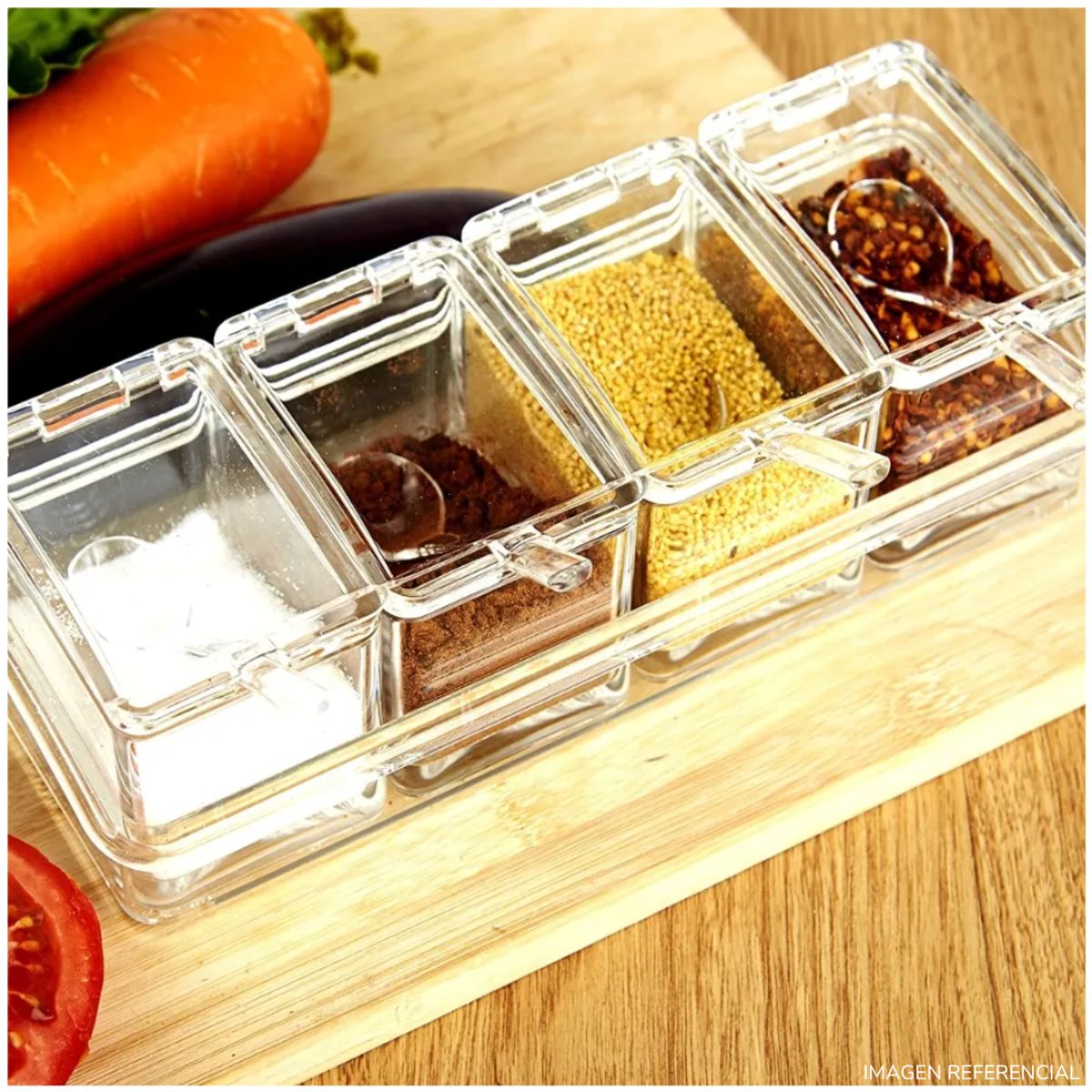 INSPIRA MARKET - Set de condimenteros y especias elegante transparente