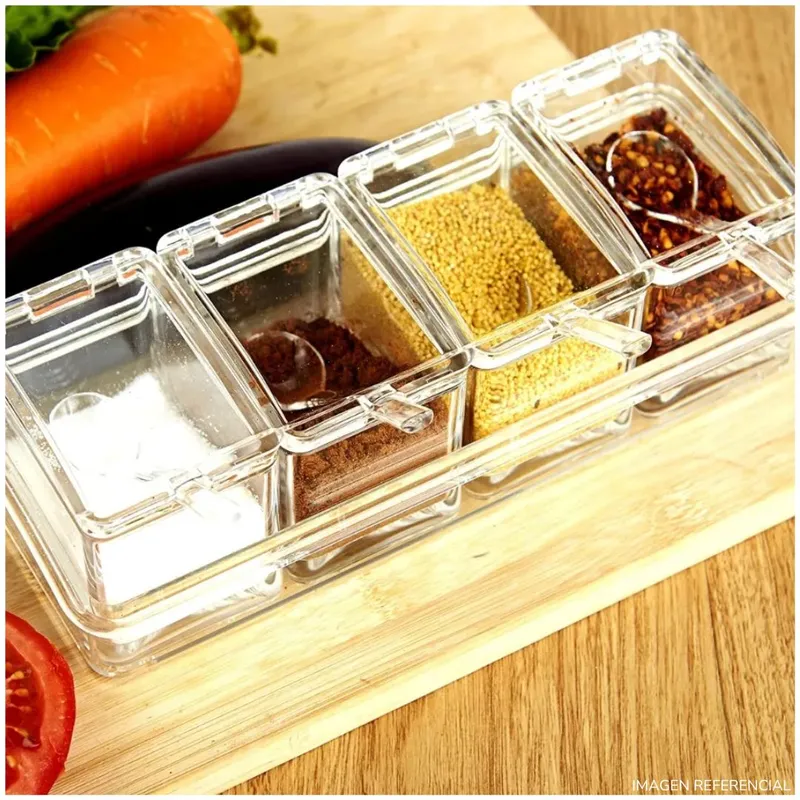 INSPIRA MARKET - Set de condimenteros y especias elegante transparente