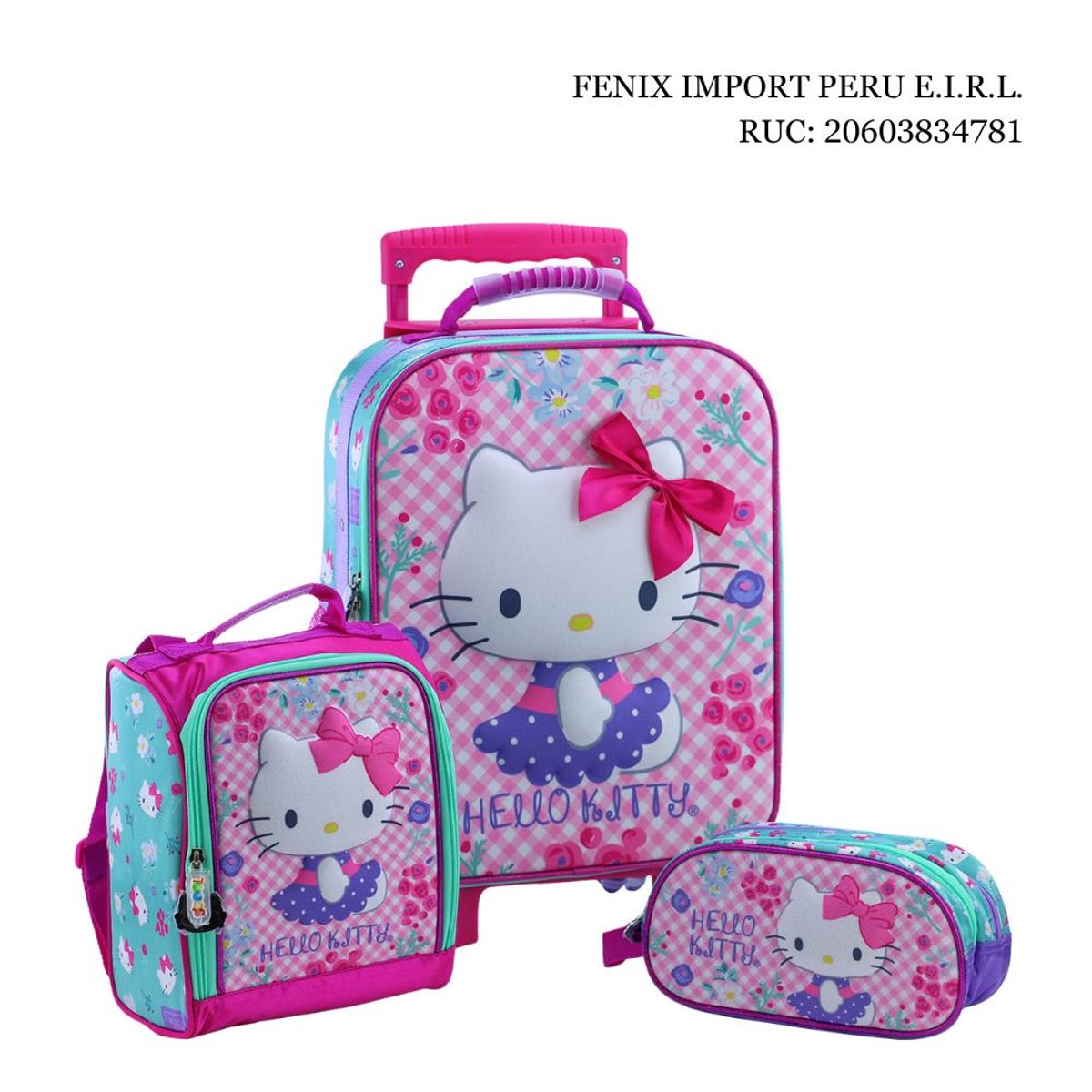 SCOOL - Set Maleta Magic Grande Eva 3D Velvet Hello Kitty Scool